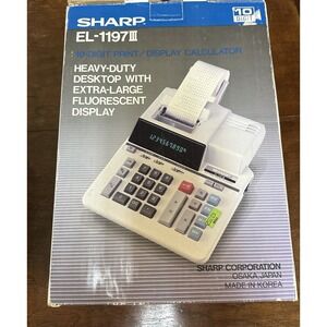 Sharp EL-1197PIII Heavy Duty Electronic Printing Calculator Made Korea NEW NOS